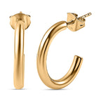 18K Yellow Gold Vermeil Plated Sterling Silver Hoop Earrings, Gold Wt. 5.22 GM