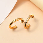 18K Yellow Gold Vermeil Plated Sterling Silver Hoop Earrings, Gold Wt. 5.22 GM