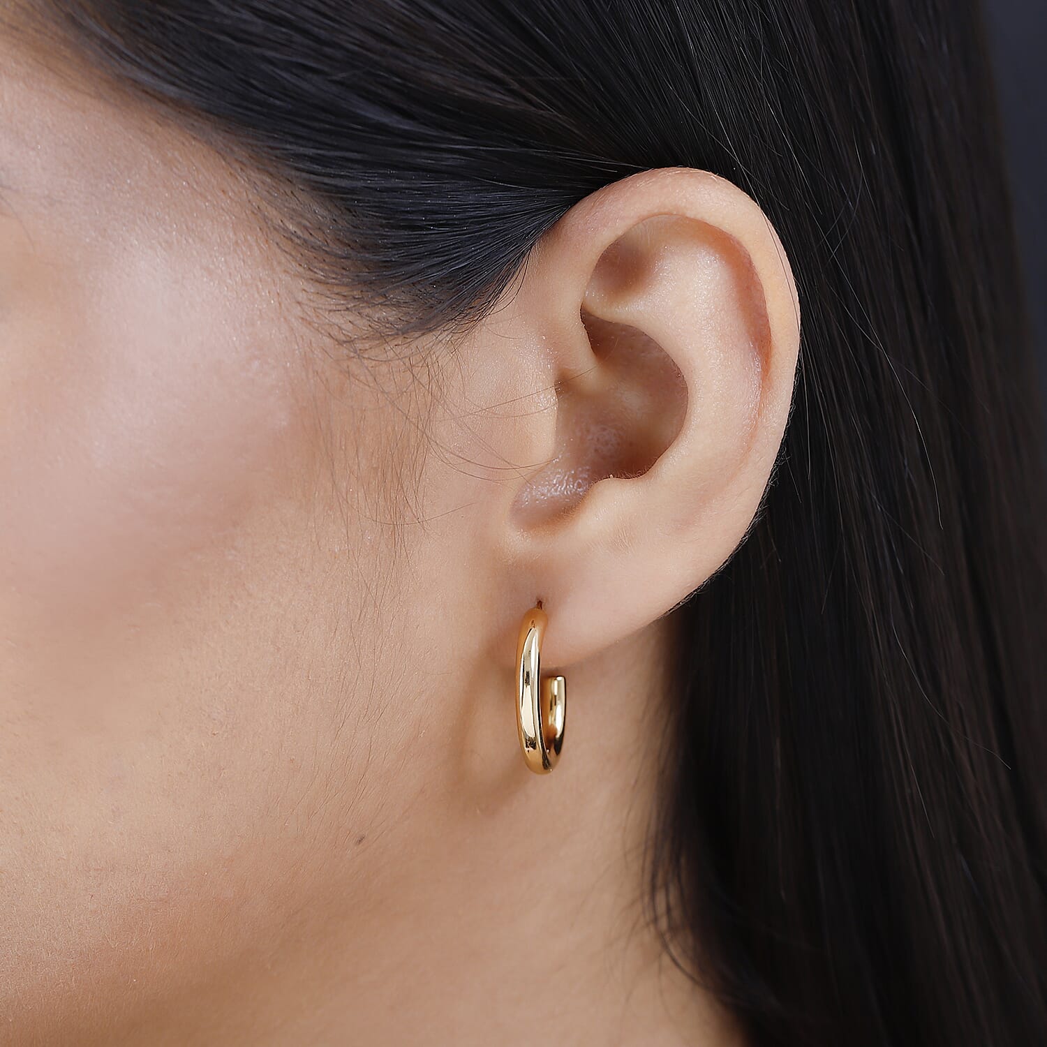 18K Yellow Gold Vermeil Plated Sterling Silver Half Hoop Earrings, 5.22 GM 7626622 3
