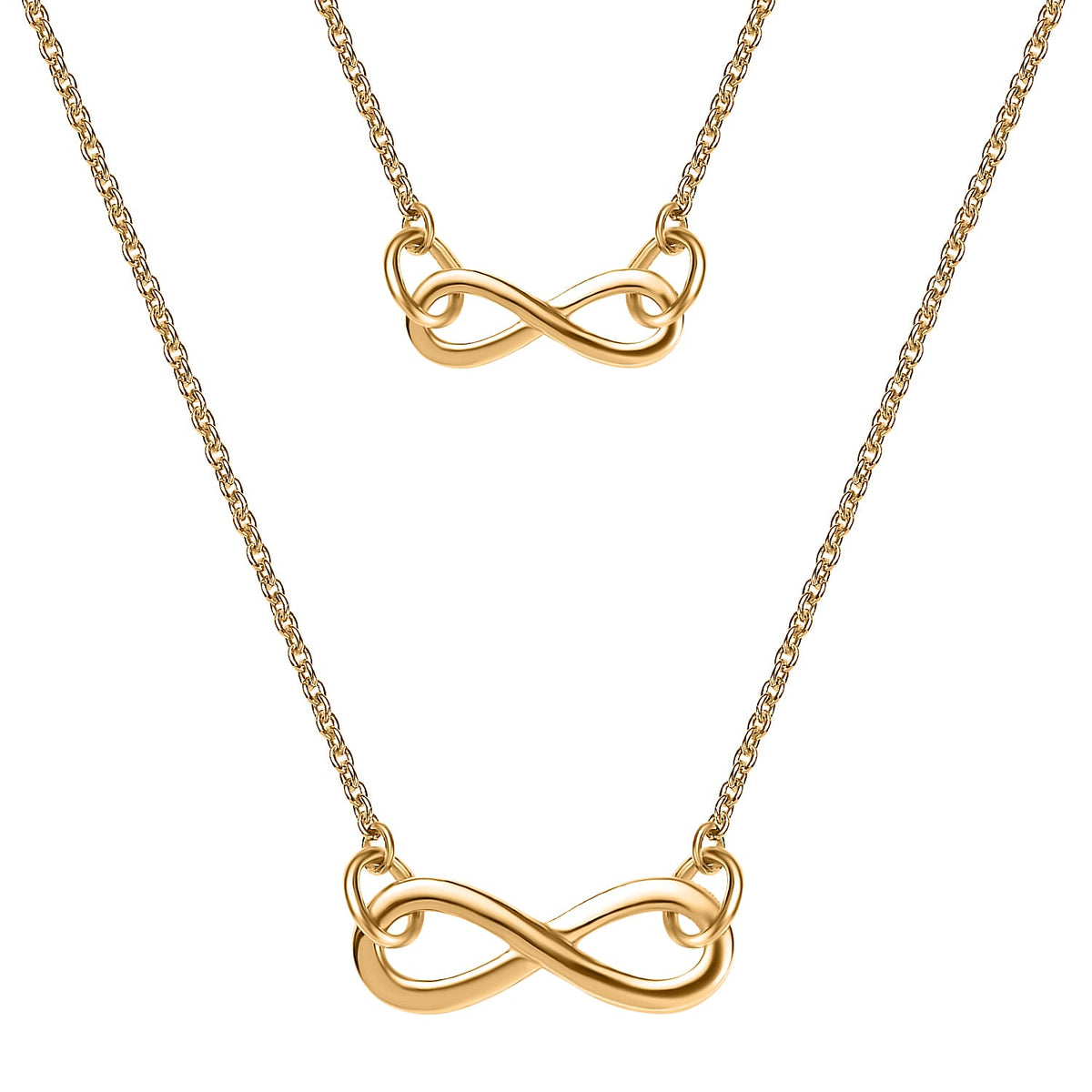 18K Yellow Gold Vermeil Plated Sterling Silver Infinity Necklace (Size-20) 7623322 0