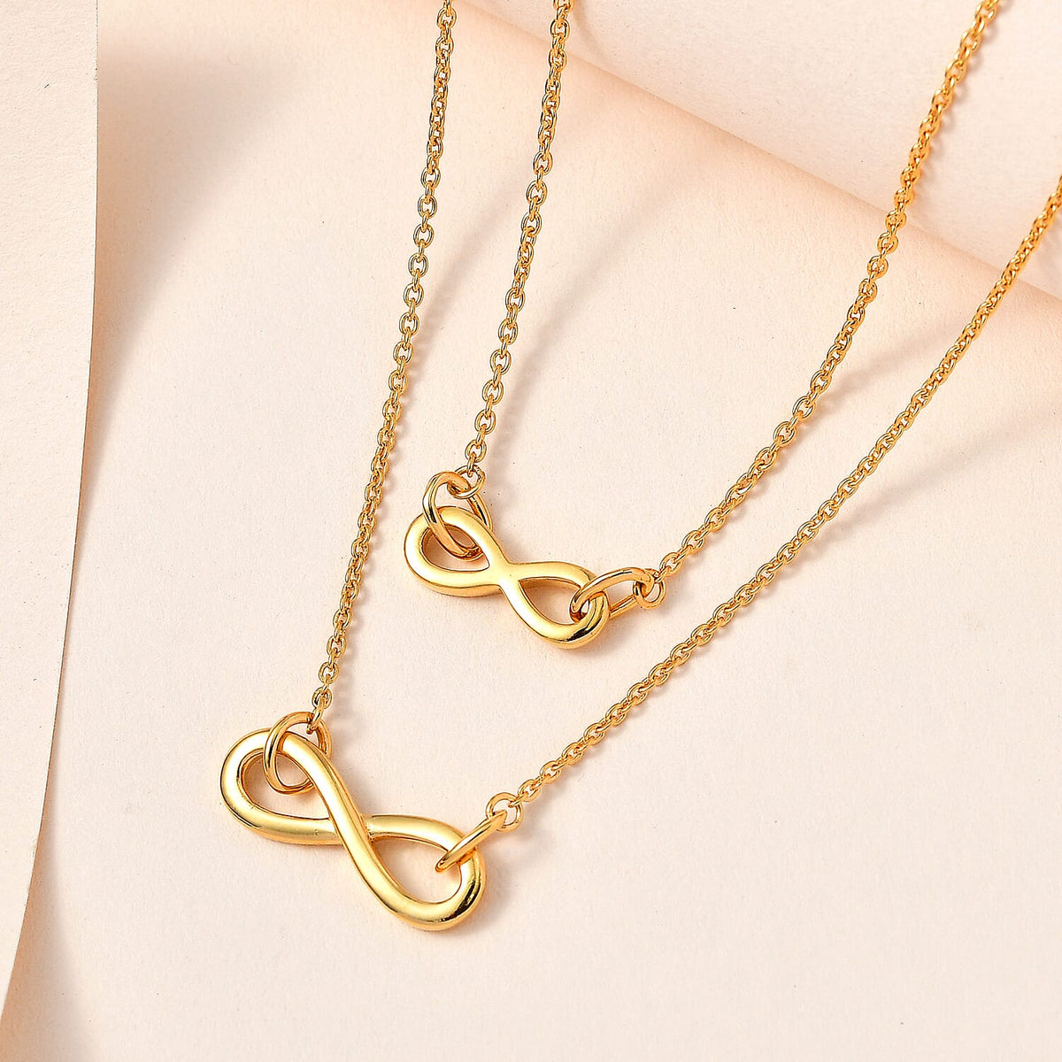 18K Yellow Gold Vermeil Plated Sterling Silver Infinity Necklace (Size-20) 7623322 2