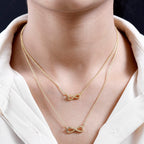 18K Yellow Gold Vermeil Plated Sterling Silver Infinity Necklace (Size-20)