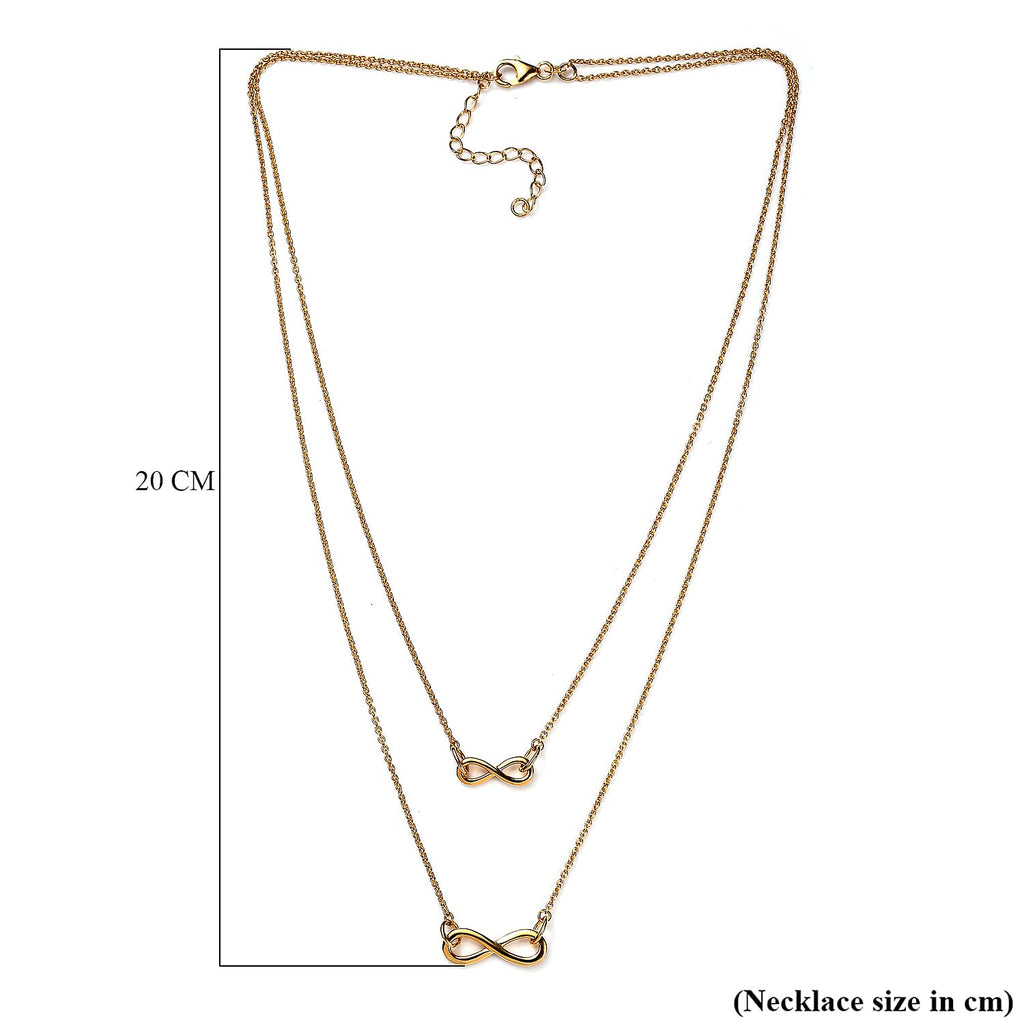 18K Yellow Gold Vermeil Plated Sterling Silver Infinity Necklace (Size-20)