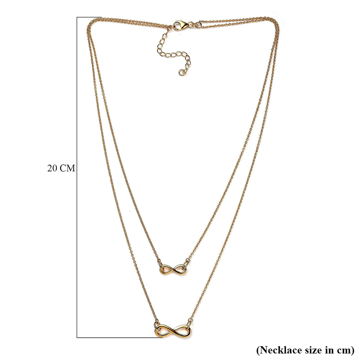 18K Yellow Gold Vermeil Plated Sterling Silver Infinity Necklace (Size-20) 7623322 5