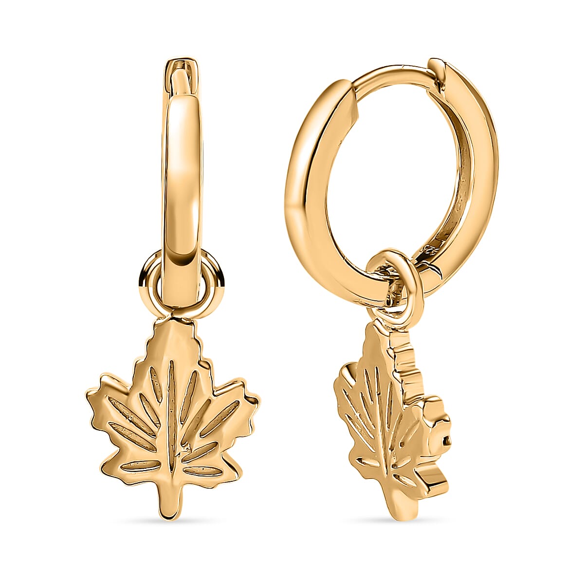 18K Yellow Gold Vermeil Plated Sterling Silver Leaf Earrings 7626592 0