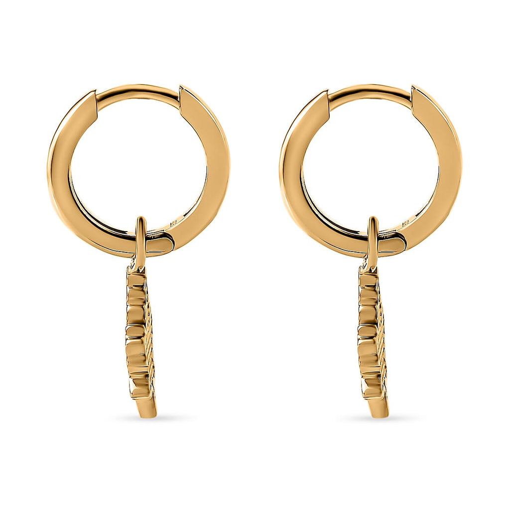 18K Yellow Gold Vermeil Plated Sterling Silver Leaf Earrings