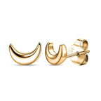 18K Vermeil Yellow Gold Plated Sterling Silver Moon Earrings (with Push Back)