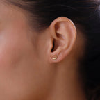 18K Vermeil Yellow Gold Plated Sterling Silver Moon Earrings (with Push Back)