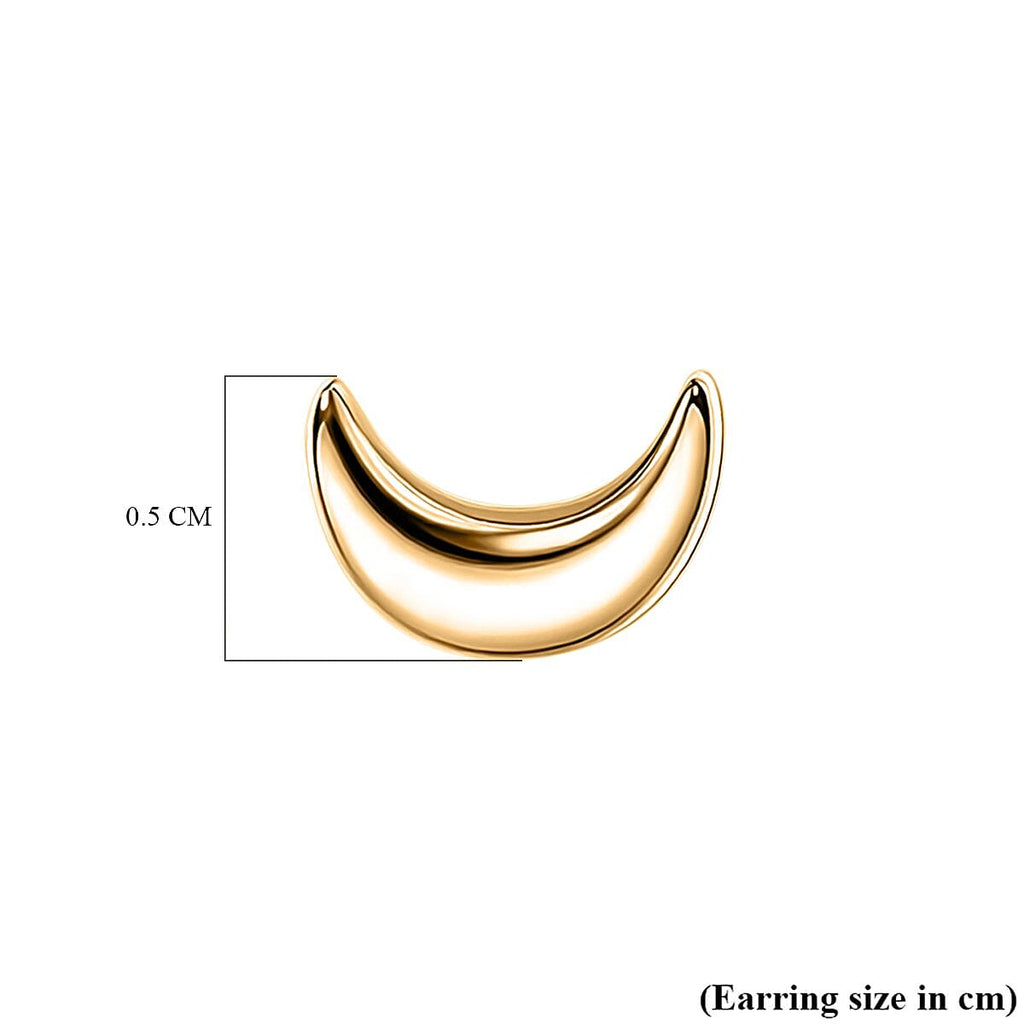 18K Vermeil Yellow Gold Plated Sterling Silver Moon Earrings (with Push Back)