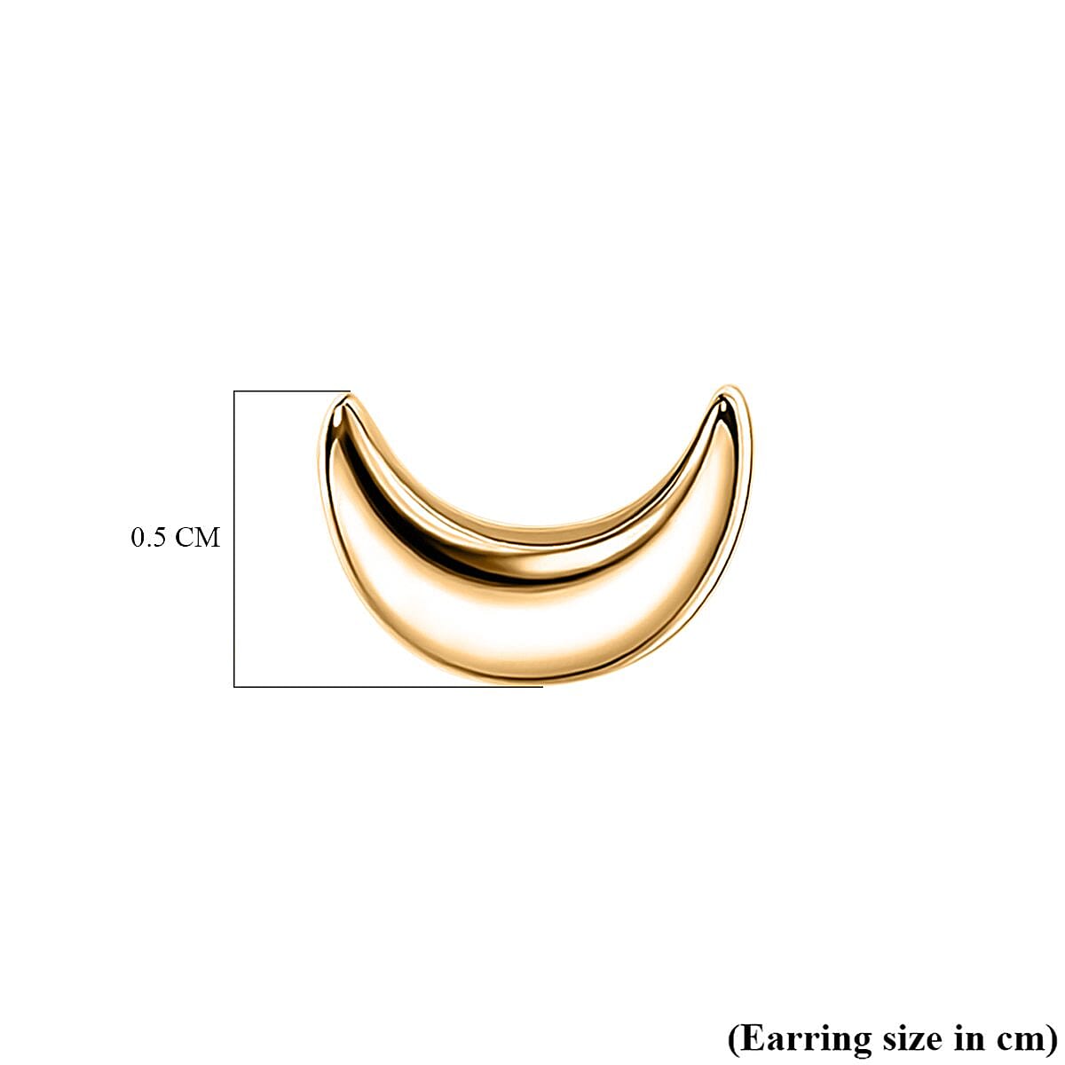 18K Vermeil Yellow Gold Over Sterling Silver Crescent Moon Earrings (with Push Back) 7508631 5