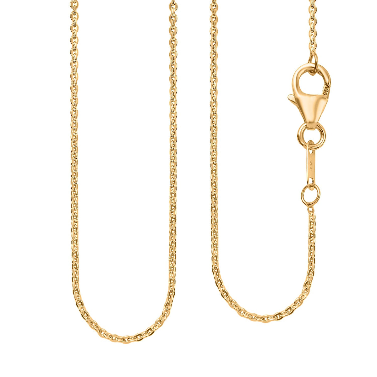 18K Yellow Gold Vermeil Sterling Silver Chain with Lobster Clasp (Size - 18) 7832279 0