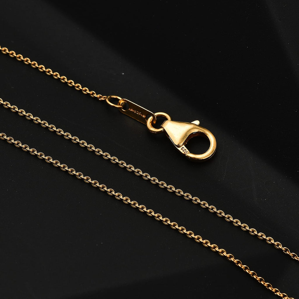 18K Yellow Gold Vermeil Sterling Silver Chain with Lobster Clasp (Size - 18)