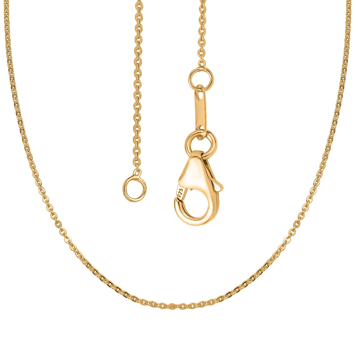 18K Yellow Gold Vermeil Sterling Silver Chain with Lobster Clasp (Size - 18) 7832279 3