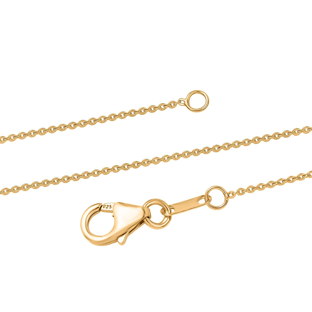 18K Yellow Gold Vermeil Sterling Silver Chain with Lobster Clasp (Size - 18)