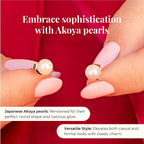 9K Yellow Gold Japanese Akoya Pearl Ball Stud Earrings