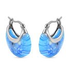 Blue Murano Glass Earring with Clasp in Stainless Steel._1988038