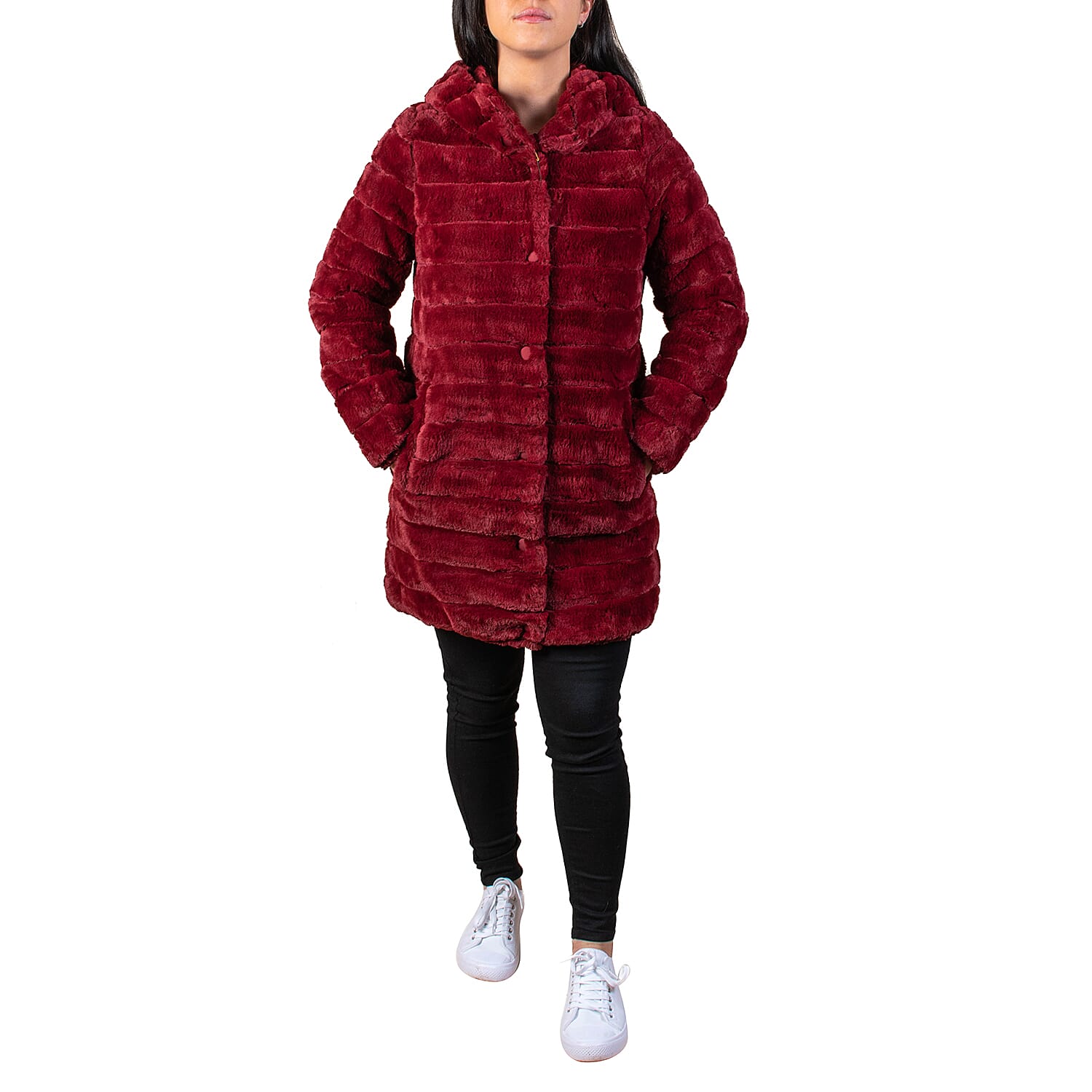 19V69 ITALIA by Alessandro Versace Women's Reversible Jacket - Wine Red 9651856 0