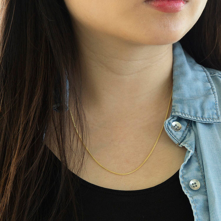 1mm Adjustable Spiga Chain 18 Inch to 20  Inch in 9K Yellow Gold 7575464 2