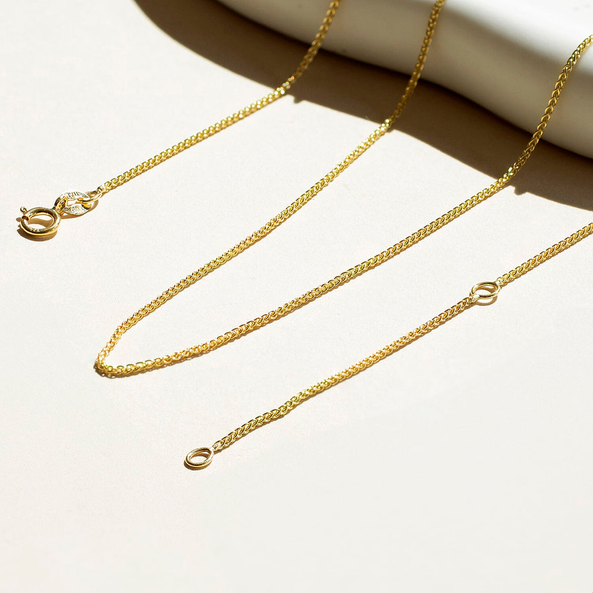 1mm Adjustable Spiga Chain 18 Inch to 20  Inch in 9K Yellow Gold 7575464 2