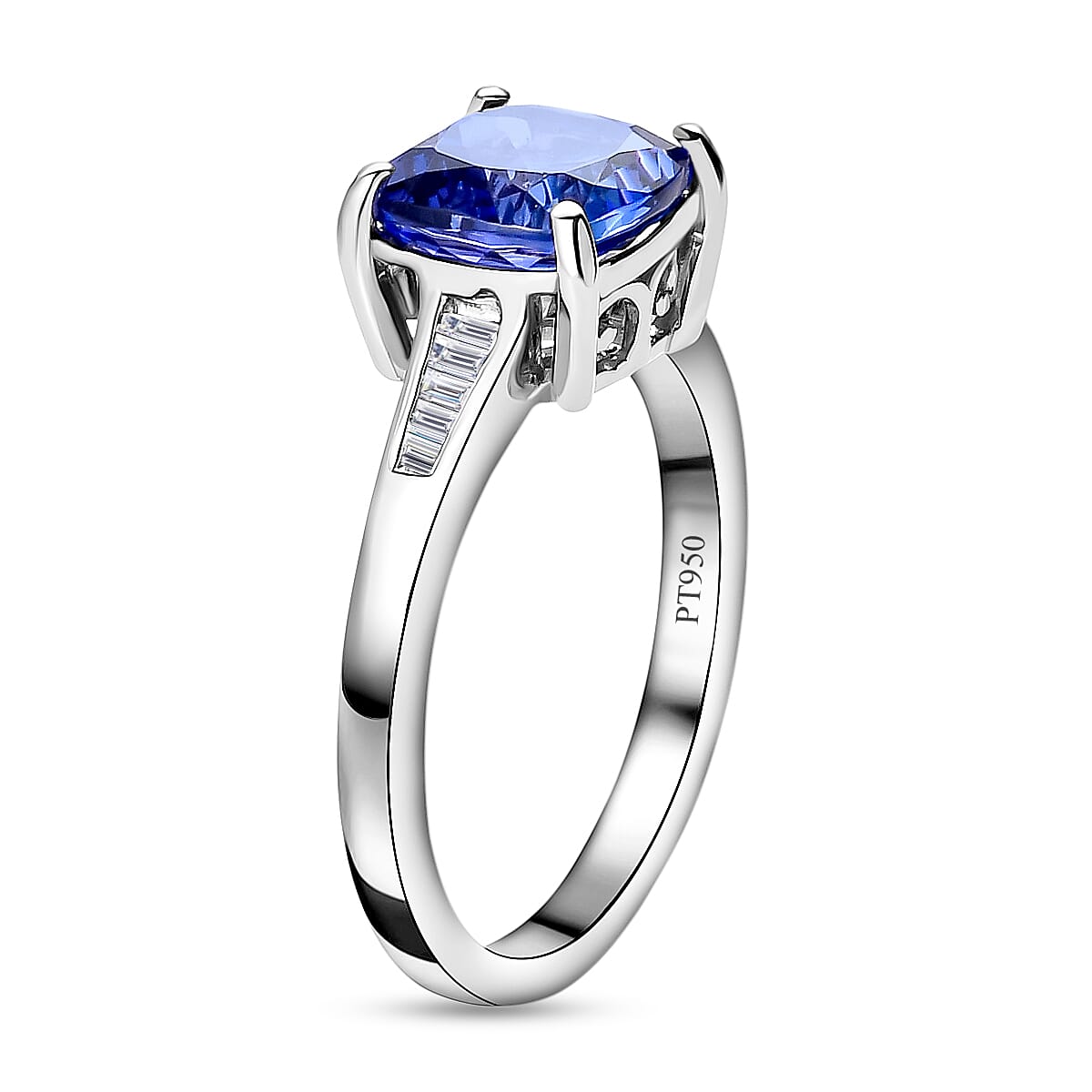 2.72 Ct RHAPSODY AAAA Tanzanite and Diamond Solitaire Design Ring in 950 Platinum 5 Grams VS EF 3529110 4