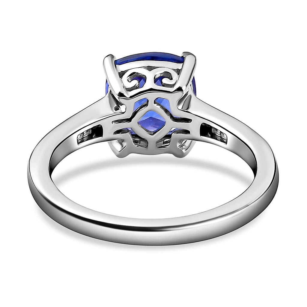 RHAPSODY 950 Platinum AAAA Tanzanite & Diamond (VS-E-F) Ring 2.86 Ct, Platinum Wt. 5.47 Gms