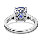 RHAPSODY 950 Platinum AAAA Tanzanite & Diamond (VS-E-F) Ring 2.86 Ct, Platinum Wt. 5.47 Gms