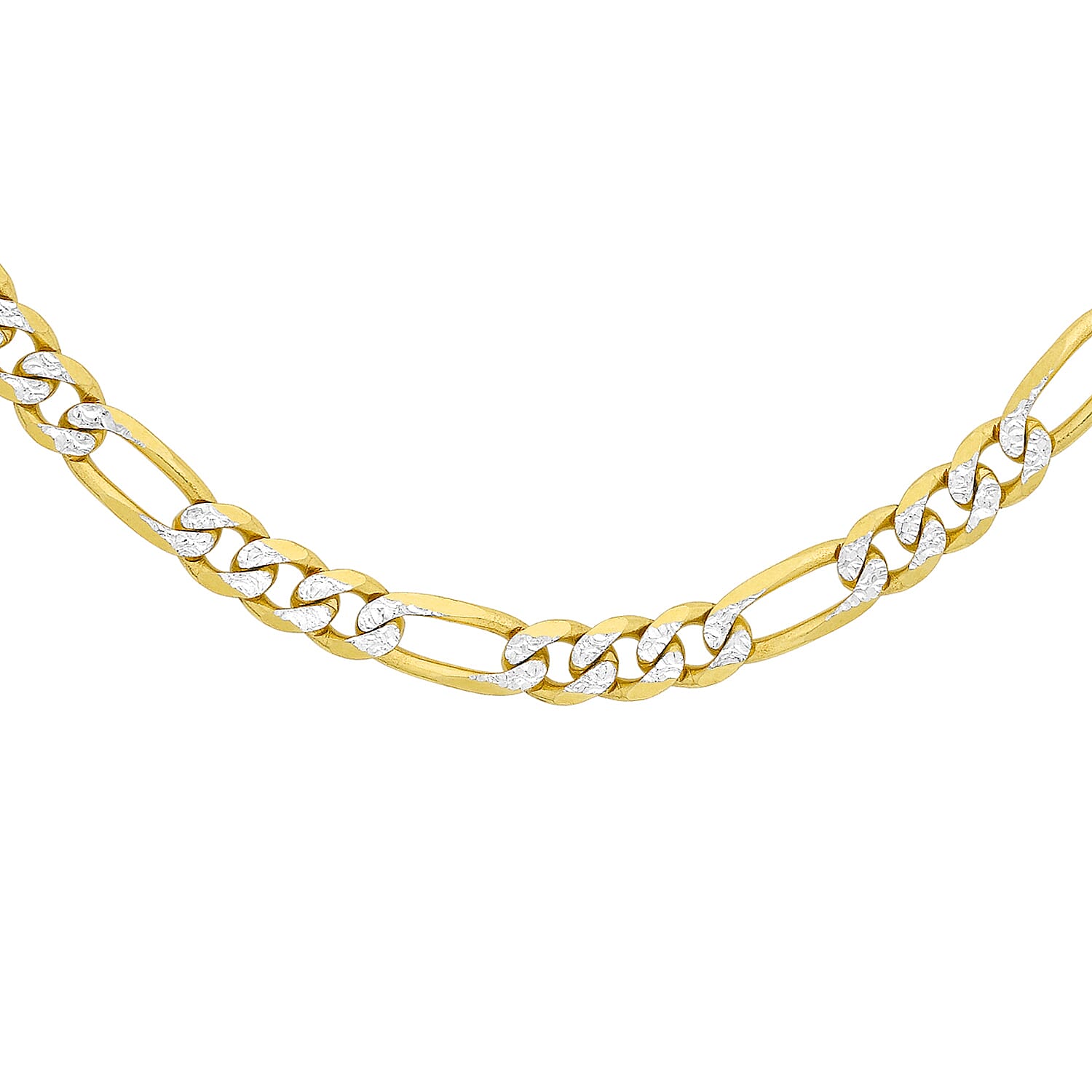 2.9mm Figaro Chain 18 Inch in 9K 2 Colour Gold 7586082 3
