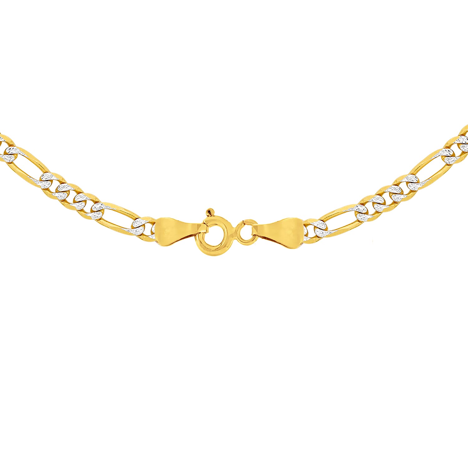 2.9mm Figaro Chain 20 Inch in 9K 2 Colour Gold 7586085 4