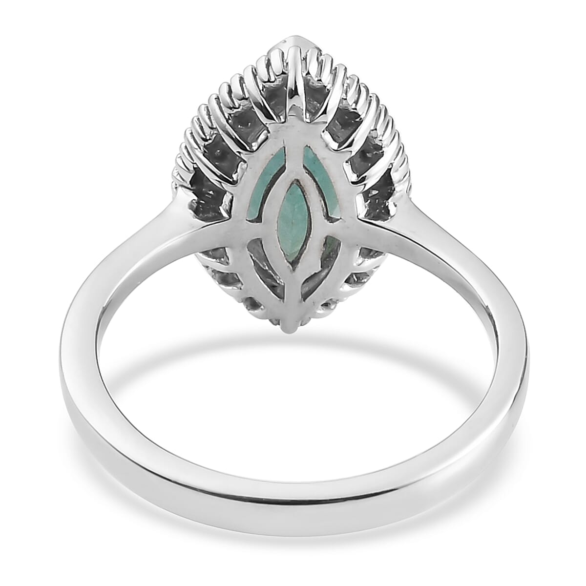 2 Carat Grandidierite White Diamond Halo Ring in Platinum Plated Sterling Silver 7424818 5