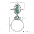 Grandidierite and Diamond Ring in Platinum Overlay Sterling Silver 2.00 Ct.