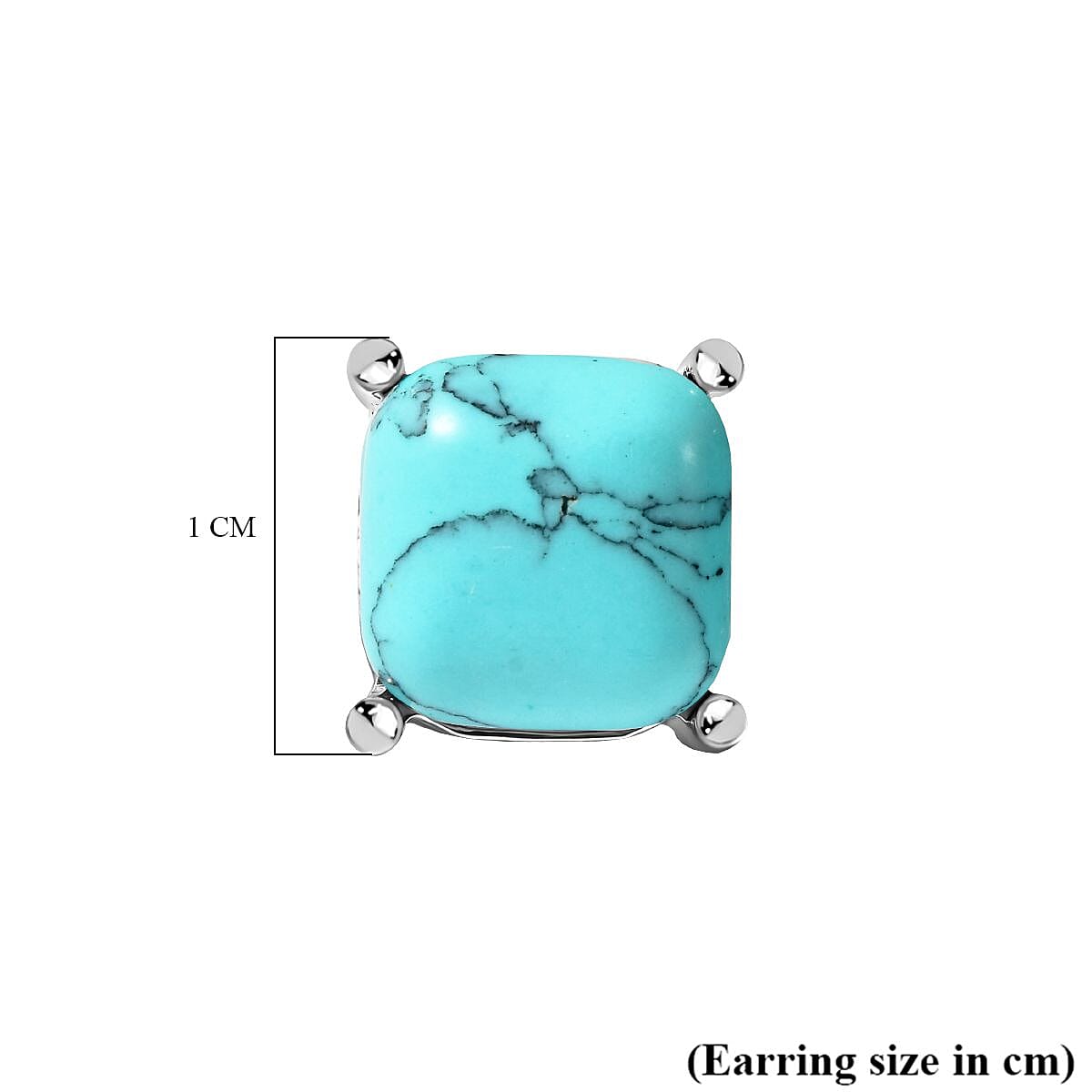 2 Ct. Blue Howlite Solitaire Stud Earrings in Silver Tone 7597508 5