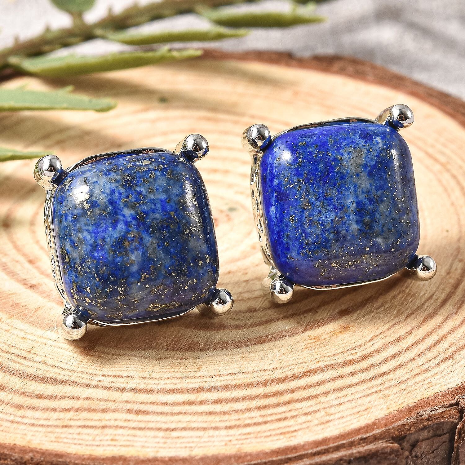 2 Ct. Lapis Lazuli Solitaire Stud Earrings in Silver Tone 7597506 1