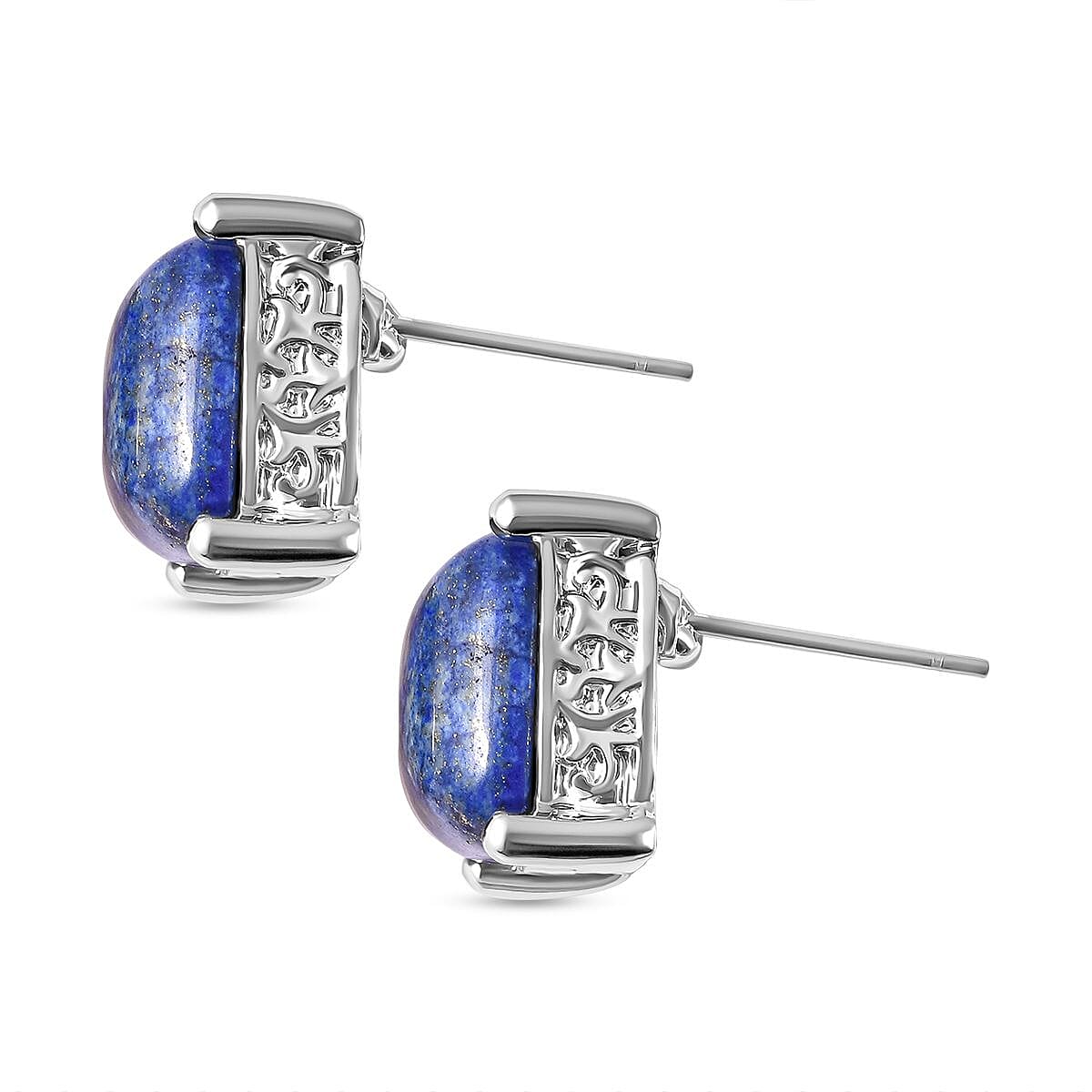 2 Ct. Lapis Lazuli Solitaire Stud Earrings in Silver Tone 7597506 4