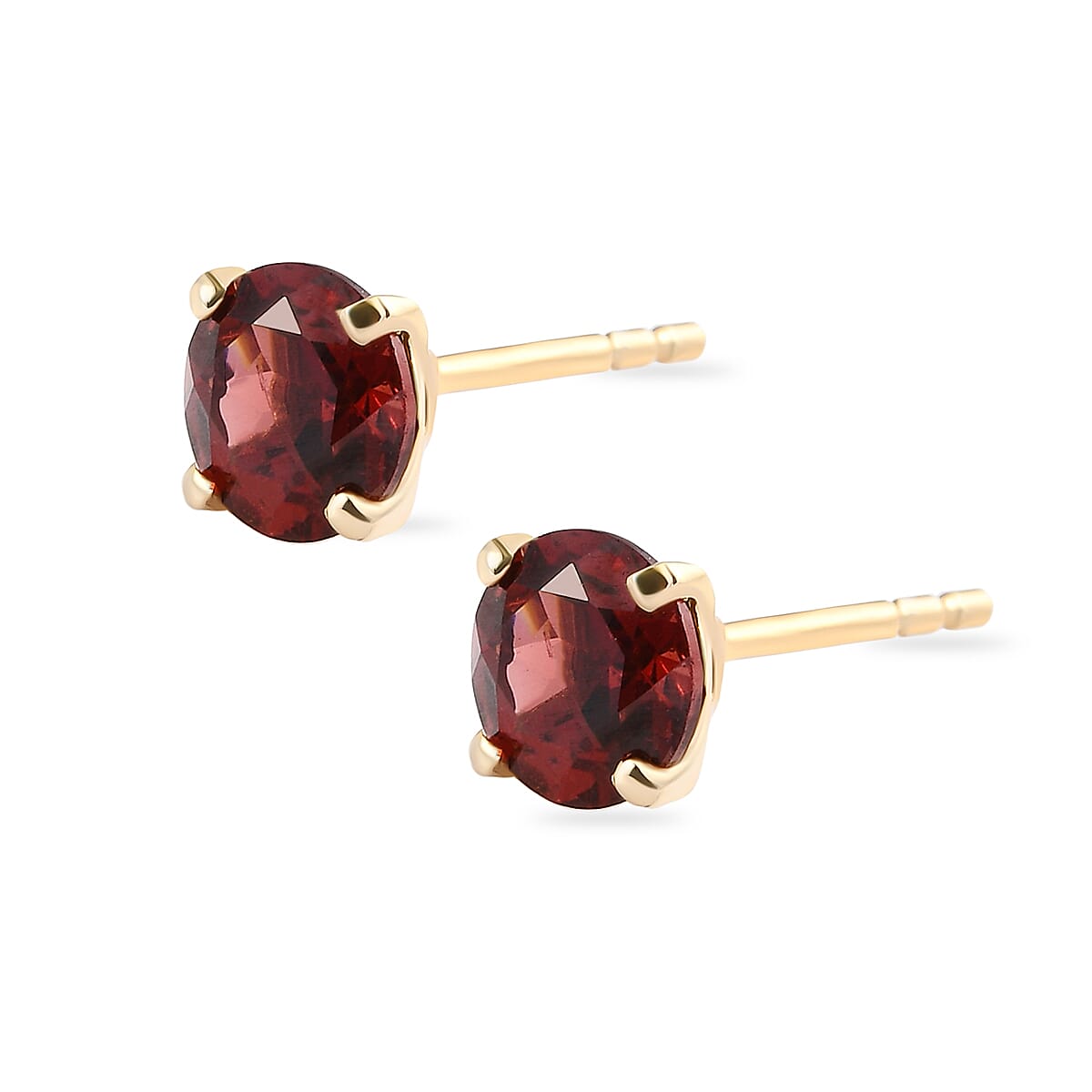 2 Ct. Red Garnet Solitaire Stud Earrings in 14K Gold Plated Sterling Silver V32747062 4