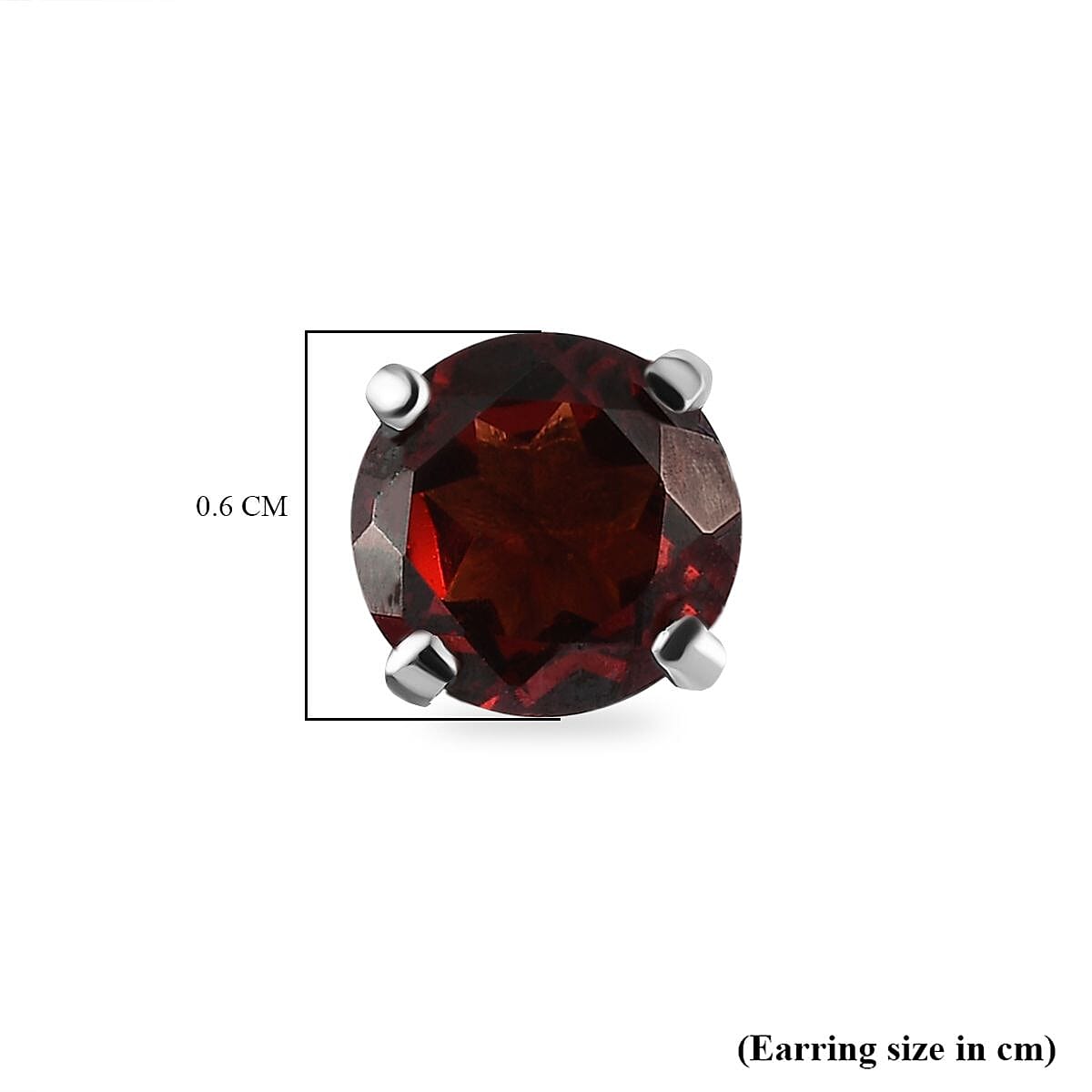 2 Ct. Red Garnet Solitaire Stud Earrings in Platinum Plated Sterling Silver V32747589 5