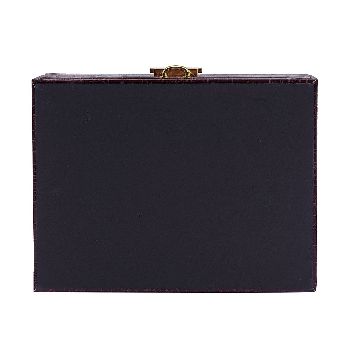 Double Layer Croc Embossed Jewellery Box with Lock (Size 20x15x10 Cm) - Burgundy 7171952 3