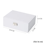 2 Layers Jewellery Box, Elegant Jewellery Organiser With Lock And Key - White