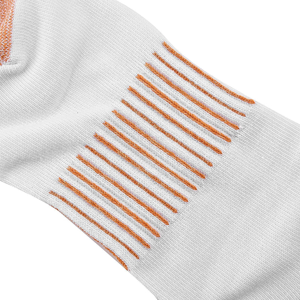 2 Pairs Antibacterial Copper Infused Compression Long Socks (Size L-XL, 9 to13) - White