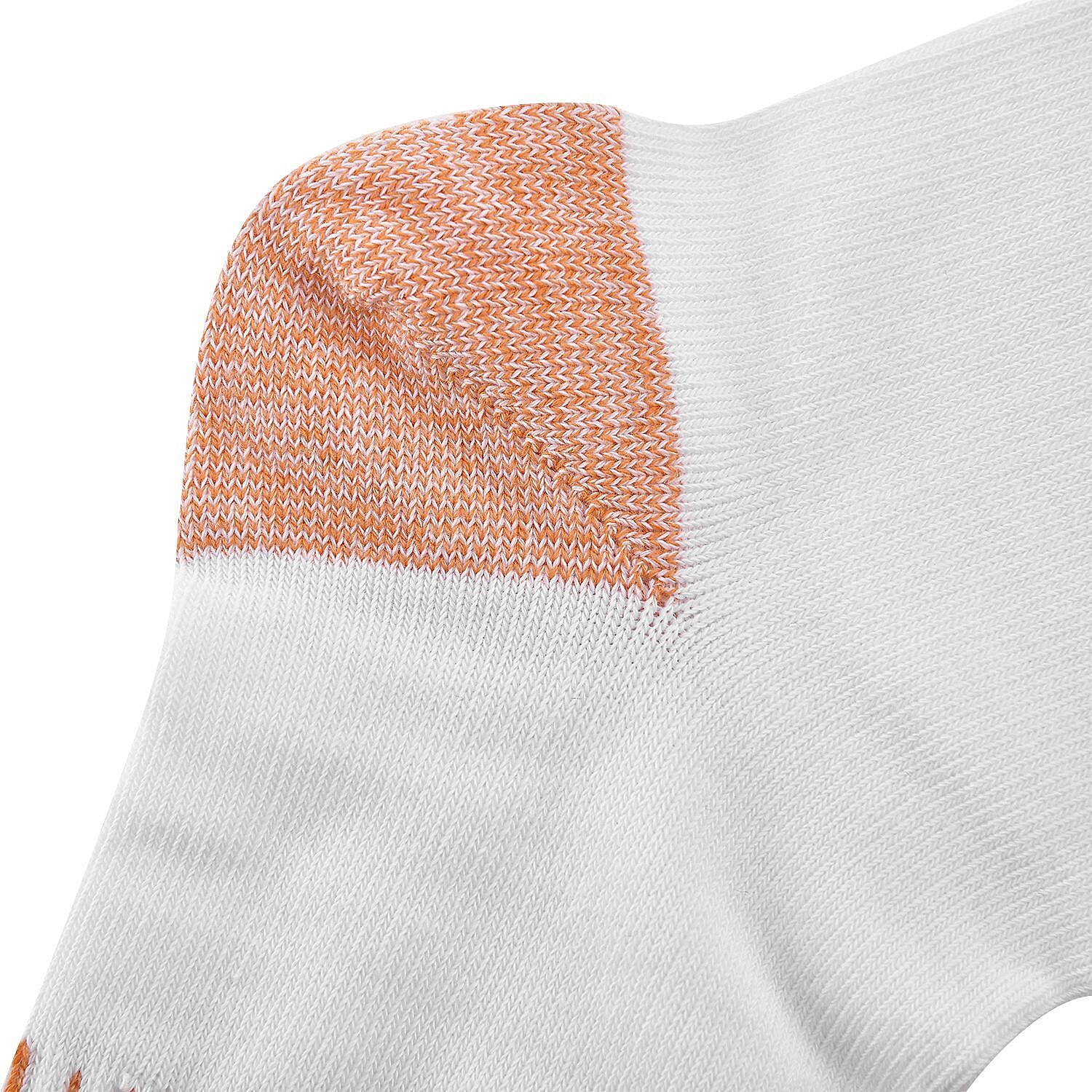 2 Pairs Antibacterial Copper Infused Compression Long Socks (Size L-XL, 9 to13) - White 7132973 4