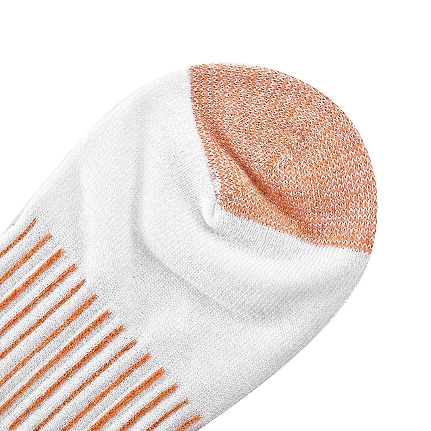 2 Pairs Antibacterial Copper Infused Compression Long Socks (Size L-XL, 9 to13) - White 7132973 5