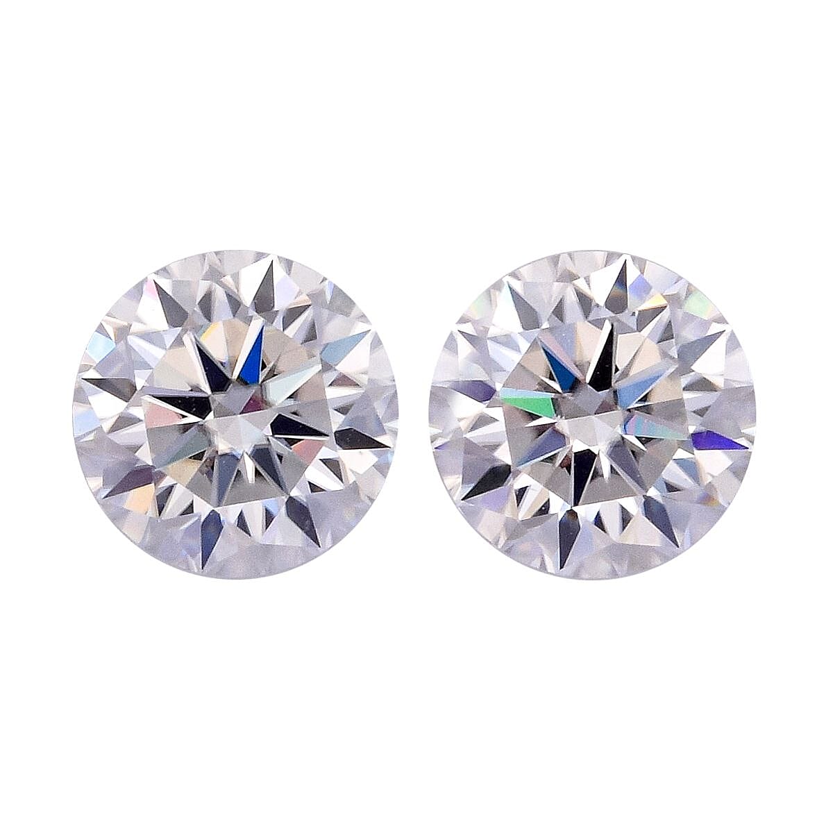2 Pcs Set - Moissanite Round Shape Gemstones 2.00 Ct. 8058390 0