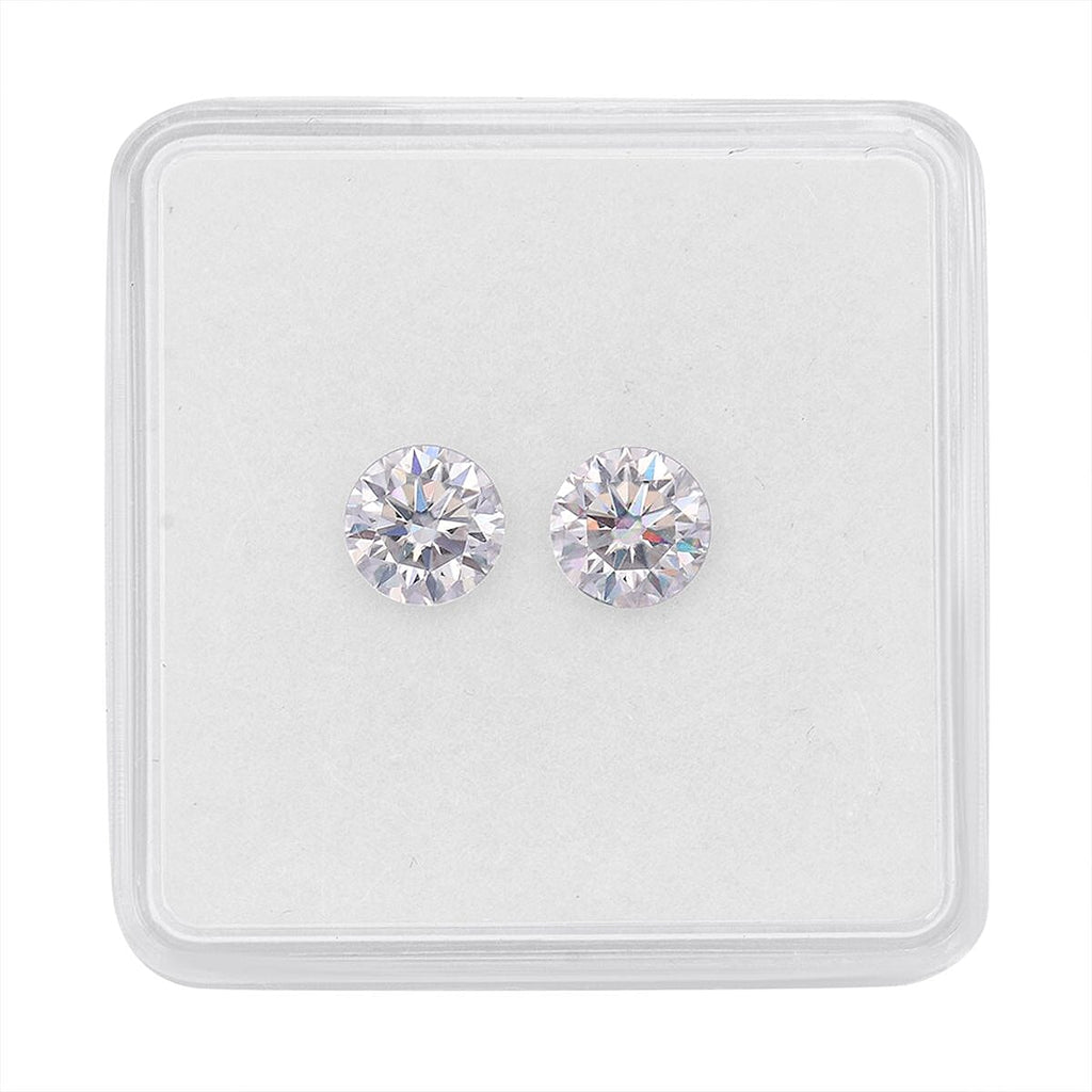 2 Pcs Set - Moissanite Round Shape Gemstones 2.00 Ct.