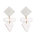 2 Piece Set - White Shell Pearl Pendant with Necklace (Size 22) and Earrings in Yellow Tone