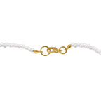 2 Piece Set - White Shell Pearl Pendant with Necklace (Size 22) and Earrings in Yellow Tone