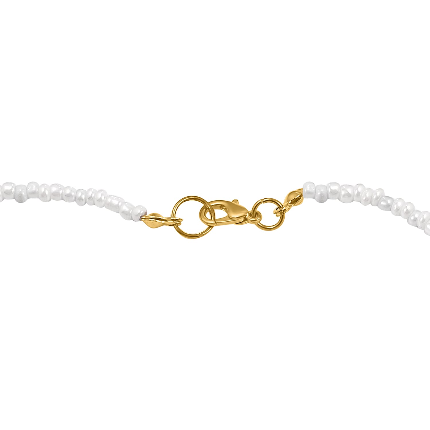 2 Piece Set - 5 Carat White Shell Pearl, Multi Gemstones Earrings and Necklace Size 22 in Gold Tone 3842094 4