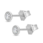 2 Piece Set - 9K White Gold SGL Certified White Diamond Earring with Push Back & Pendant 0.36 Ct