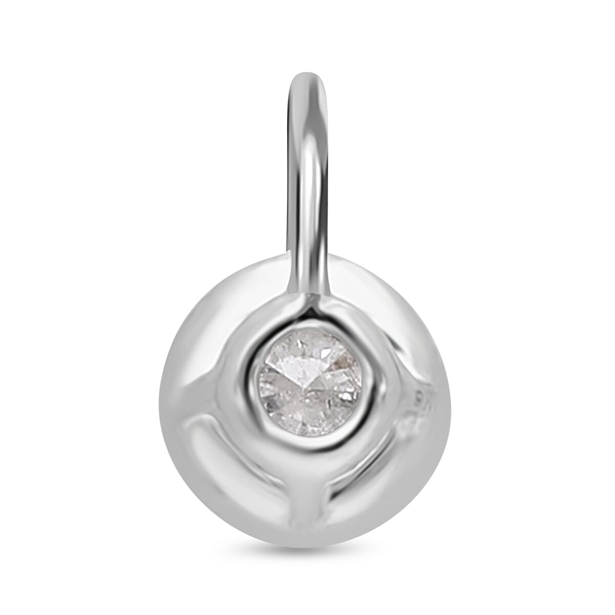2 Piece Set - White Diamond Earring with Push Back and Pendant in 9K White Gold SGL Certified 4324330 2