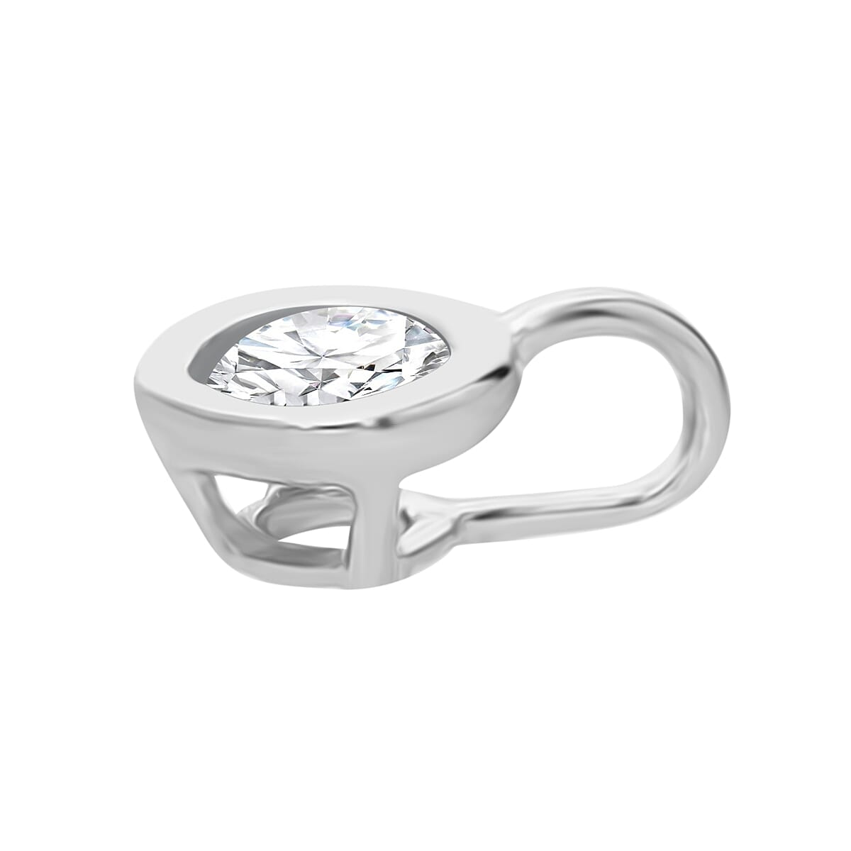 2 Piece Set - White Diamond Earring with Push Back and Pendant in 9K White Gold SGL Certified 4324330 3