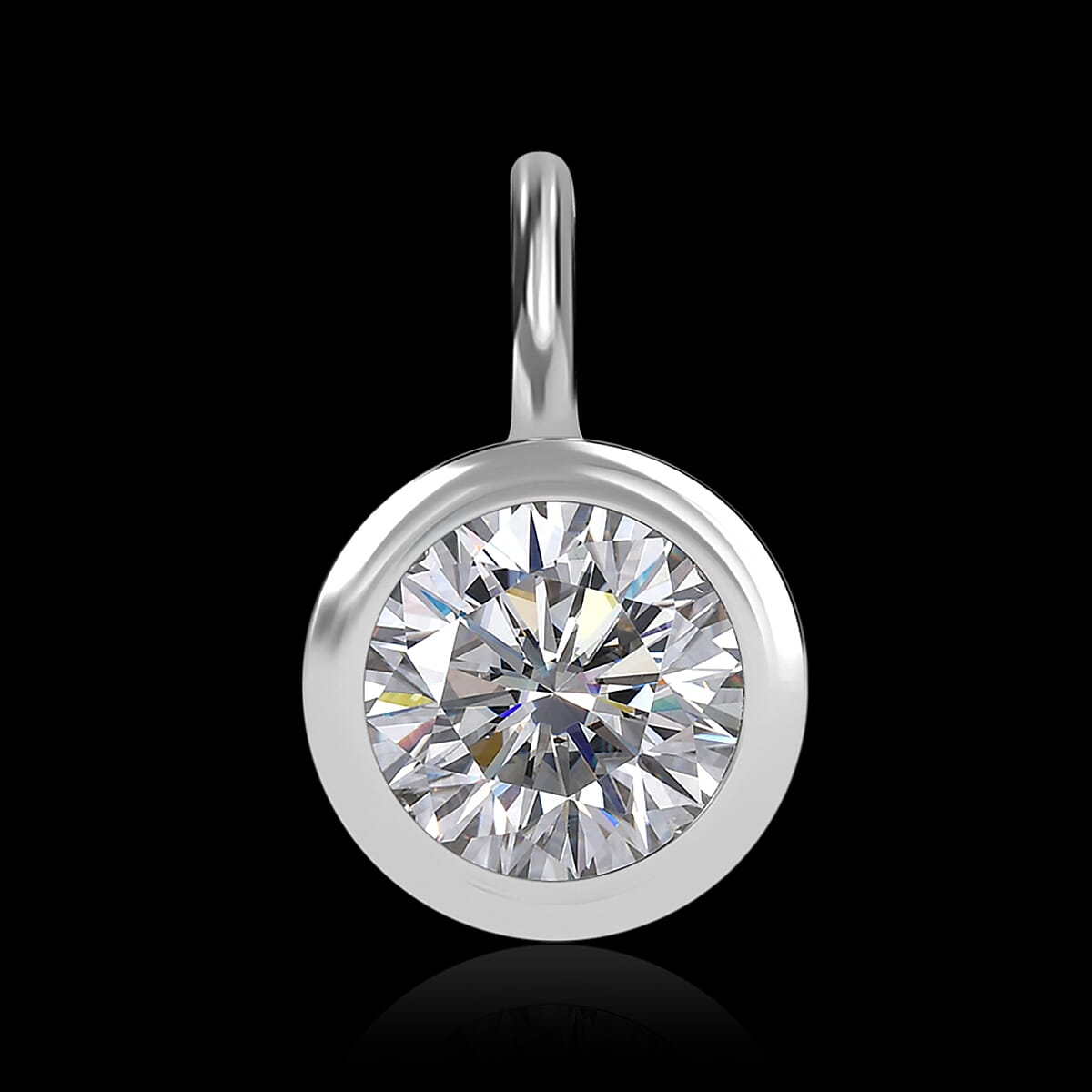 2 Piece Set - White Diamond Earring with Push Back and Pendant in 9K White Gold SGL Certified 4324330 5