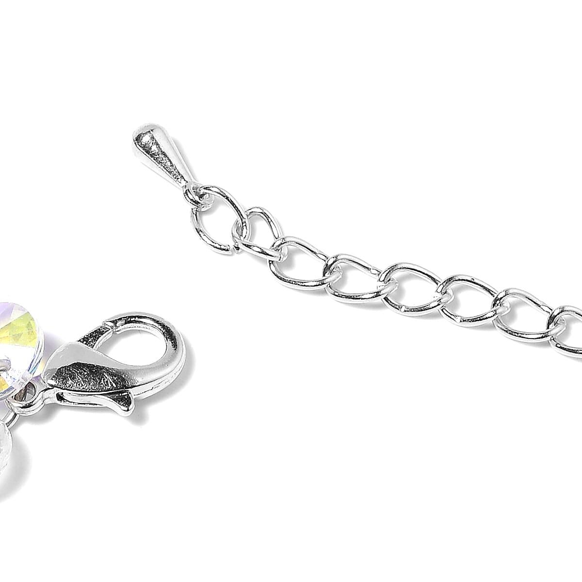 2 Piece Set AB Colour Beaded Necklace and Hook Earrings in Stainless Steel 19 With 2.5 Inch Extender 3414709 2